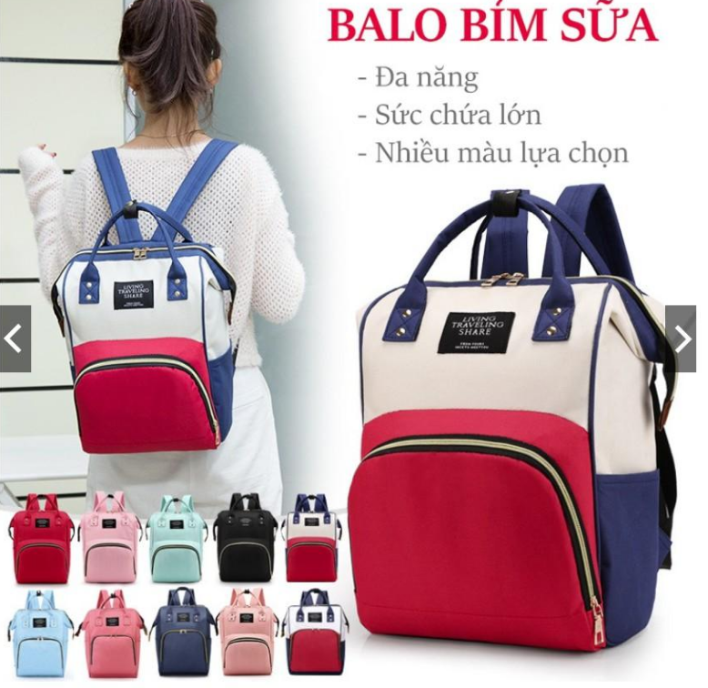 Balo bỉm sữa cho mẹ và bé
