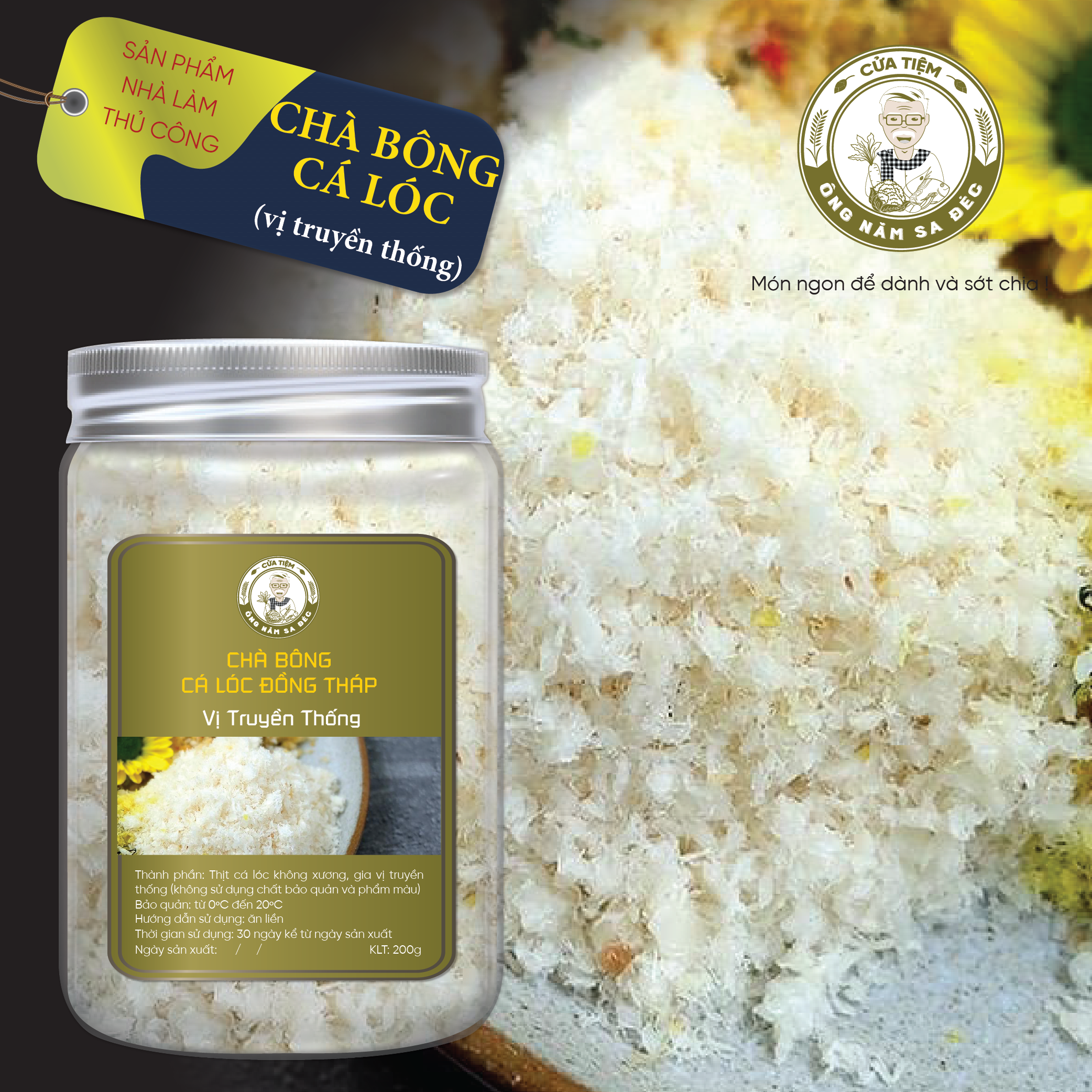 [HCM]Chà bông Cá lóc Vị Truyền Thống Đồng Tháp 200g