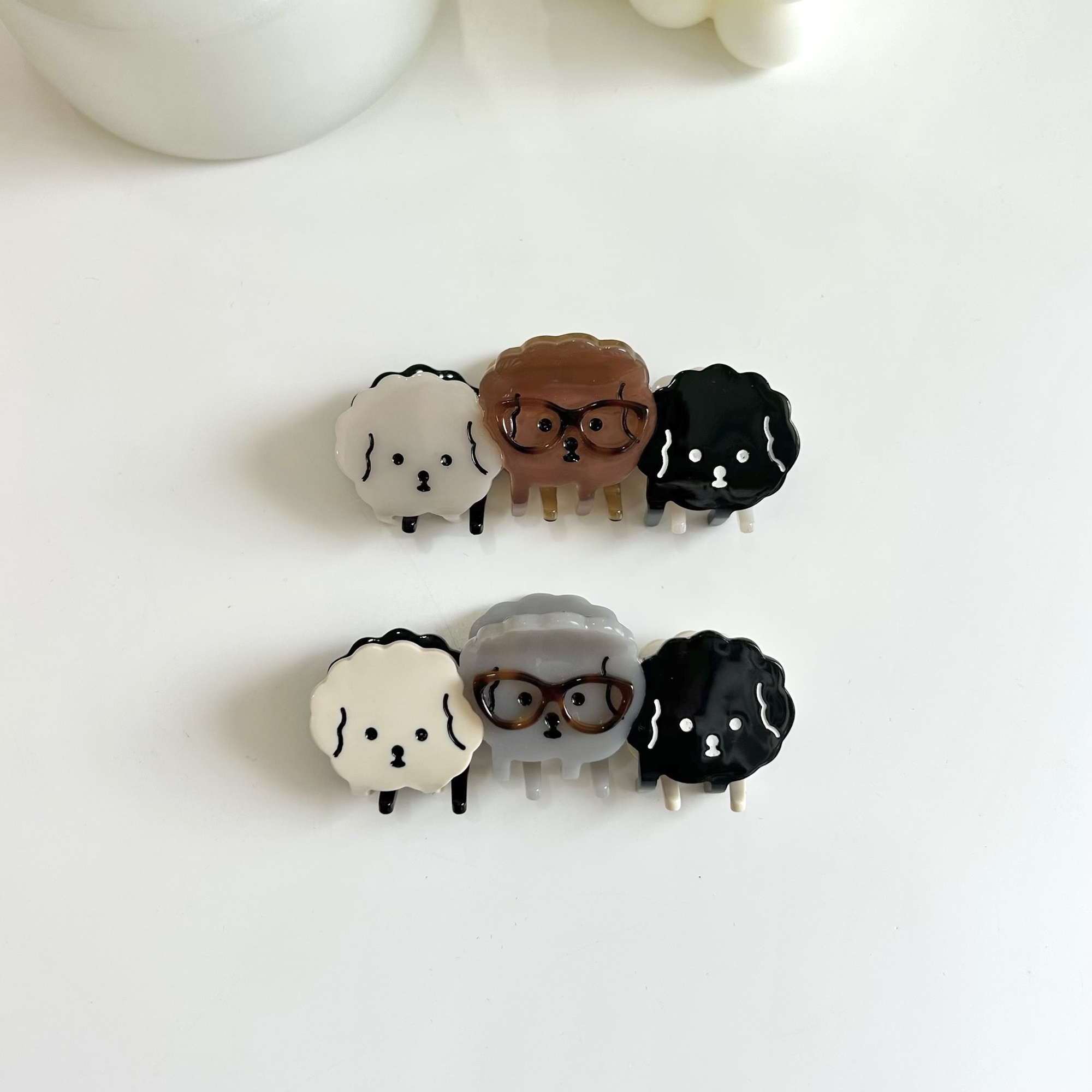 Kẹp tóc hình ba chú cún ngộ nghĩnh đáng yêu Modleaf Glass buddy pin Hàn Quốc