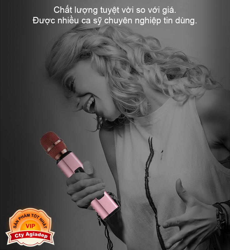 Micro hát Karaoke kiêm Loa Bluetooth - Loại cao cấp âm thanh chất lượng cao