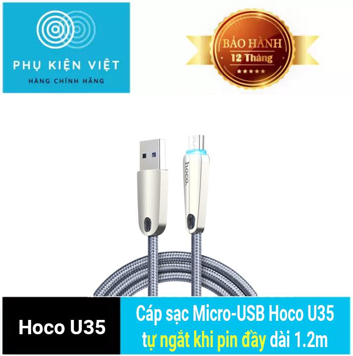 Cáp sạc micro-usb hoco u35 tự ngắt khi pin đầy dài 1.2m