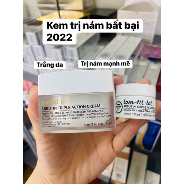 Kem dưỡng Tom Tit Tot Arbutin 5% Mela Zero Triple Action Cream 10 ml