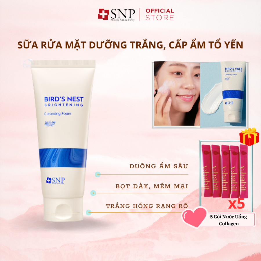 Sữa rửa mặt trắng da tinh chất tổ yến - Bird's nest brightening cleansing foam