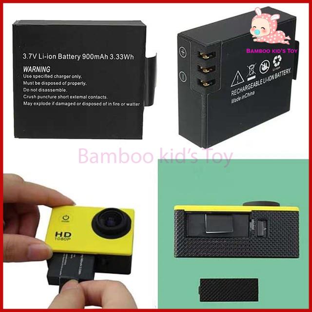 Pin camera hành trình eken h9r, sjcam 4000, amkov, camera 4k dung lượng 900mah, 1350mah và dock sạc đôi