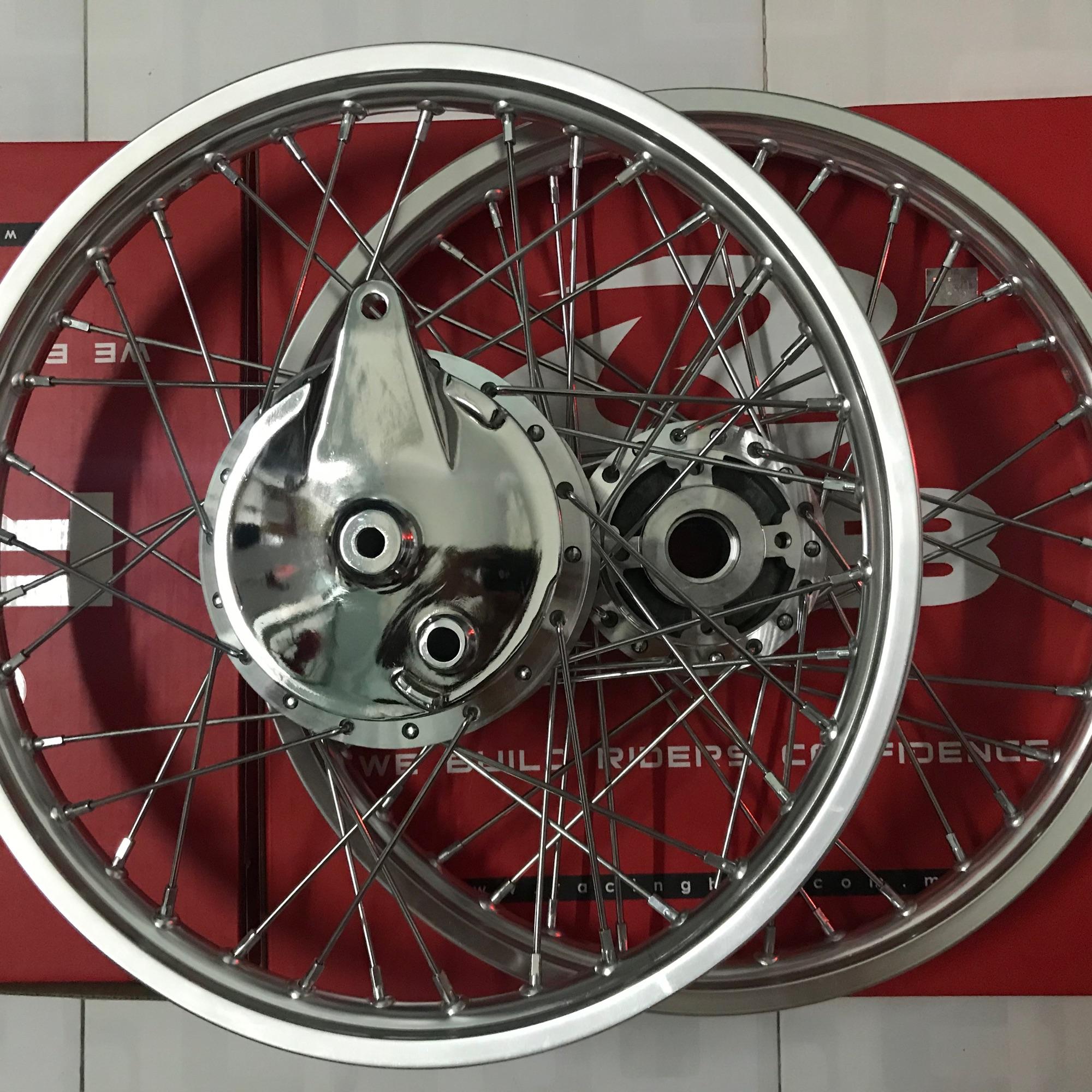 Bộ bánh đùm mạ crom kèm má mạ crom niềng nhôm solute thái lan. Sirius Jupiter Exciter 2006 đến 2010