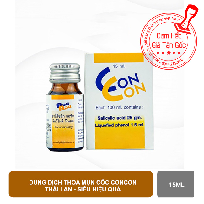 01 chai Dung dịch thoa giảm Mụn Cóc Concon Thái Lan 15ml