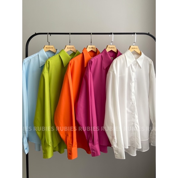 Sơmi vải kate dáng basic amina shirt