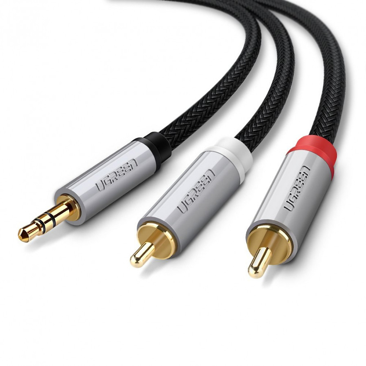 Cáp âm thanh 3.5mm ra 2 bông sen cao cấp ugreen 40842 cable audio ugreen 40842