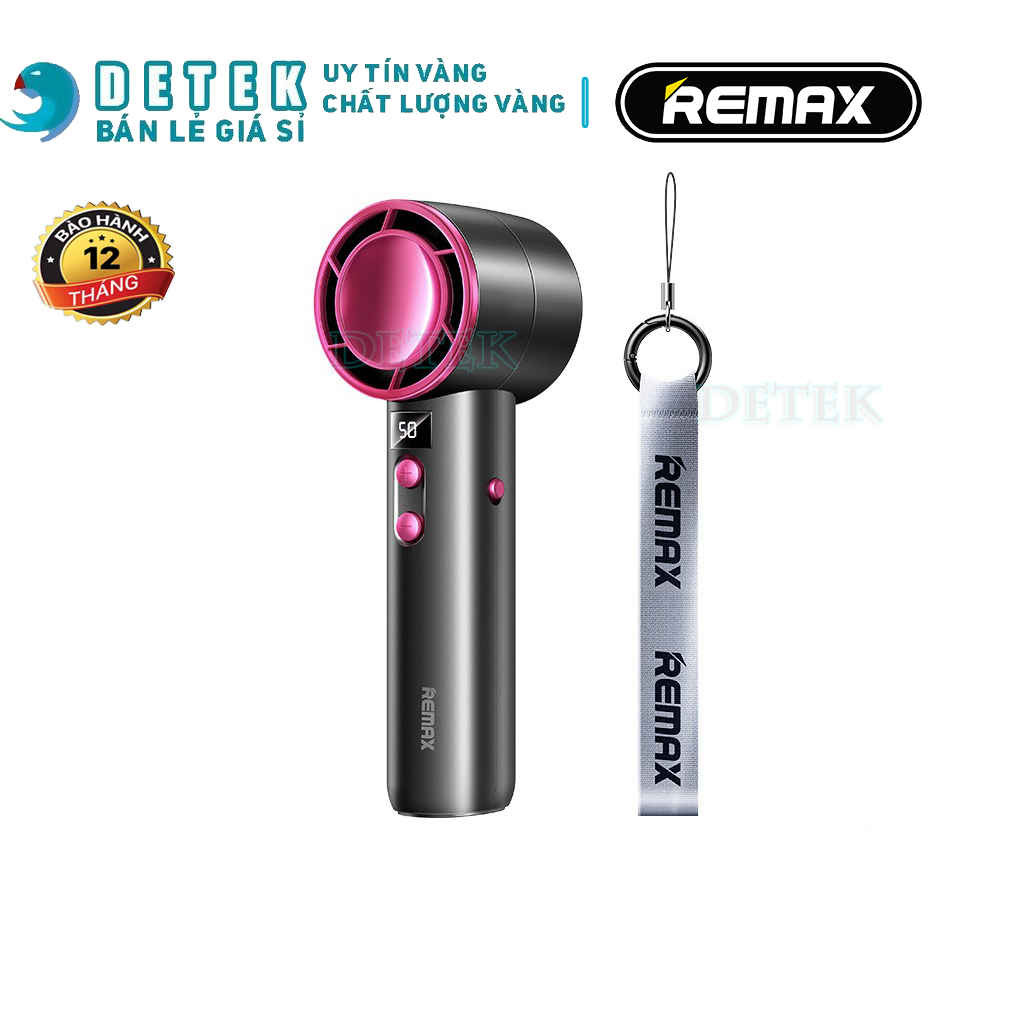Quạt mini cầm tay remax f32 điều chỉnh tốc độ vô cấp với màn hình led tốc độ gió tối đa 9m/s quạt cầm tay di động