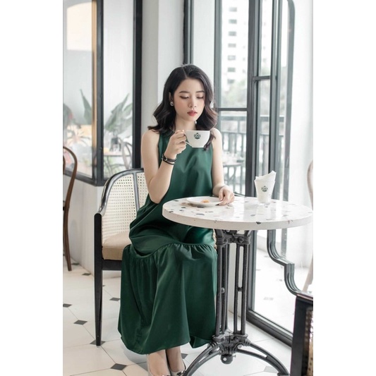 LIIN - Đầm lụa chất thoáng mát, thiết kế dáng xoè xếp li chân váy tiểu thư