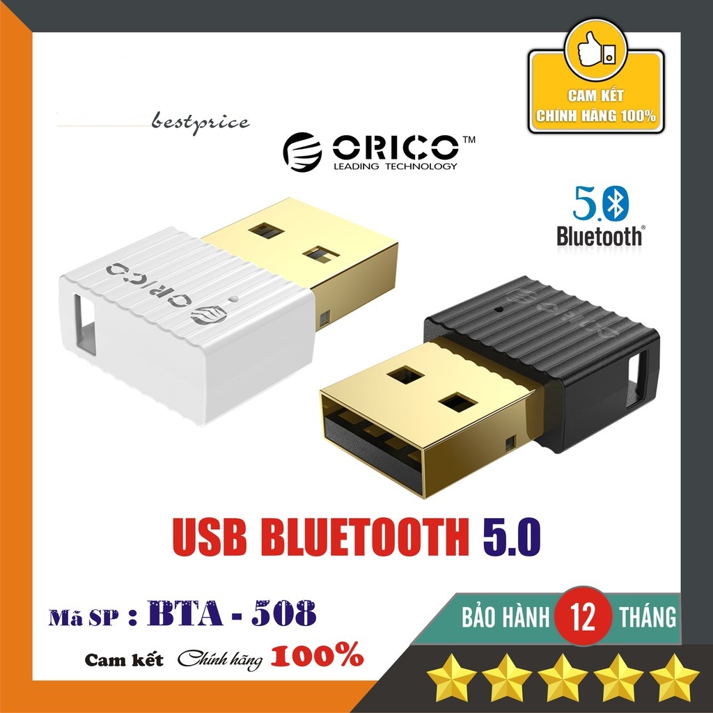 USB Bluetooth 5.0 Orico BTA-508 - Dành cho PC, Laptop - Bảo hành 12 tháng