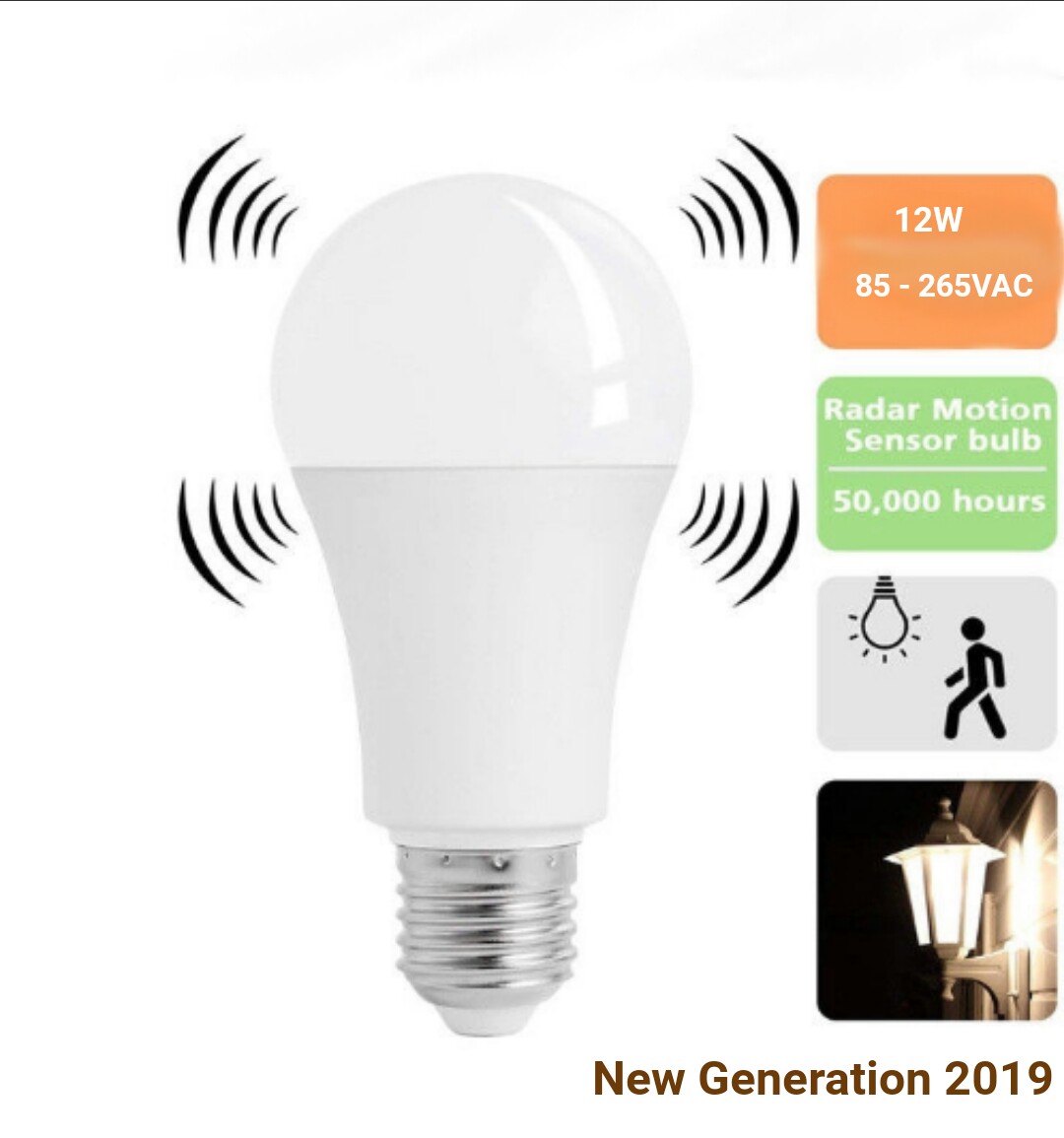 Bóng Đèn LED Bulb 220V. 7-12W Cảm Ứng Chuyển Động Sáng Trắng Kín nước Cực Nhạy Thế Hệ Mới Nhất 2022