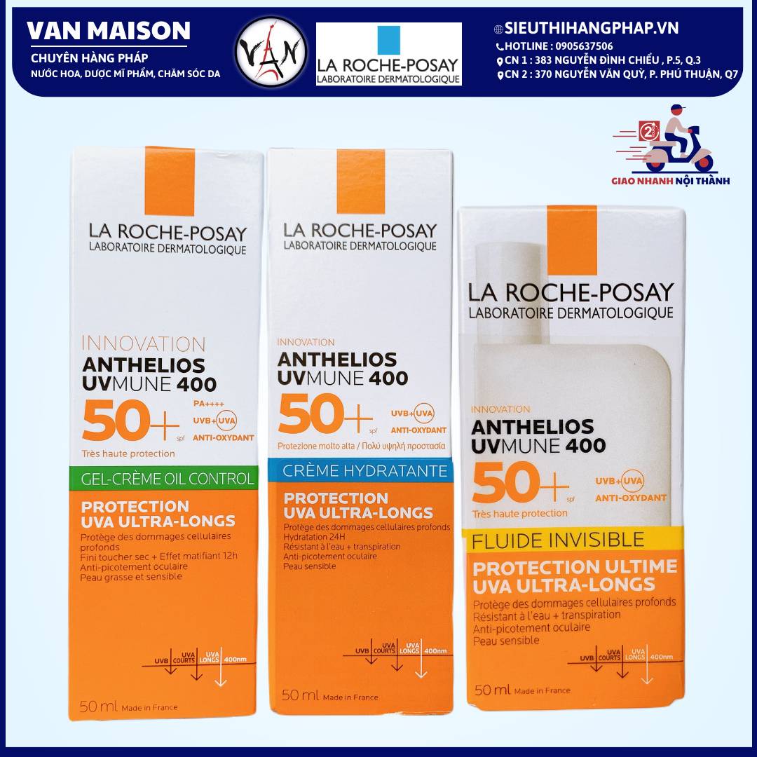Kem chống nắng la roche-posay bảo vệ da trước tia uvb uva spf 50+ 50ml