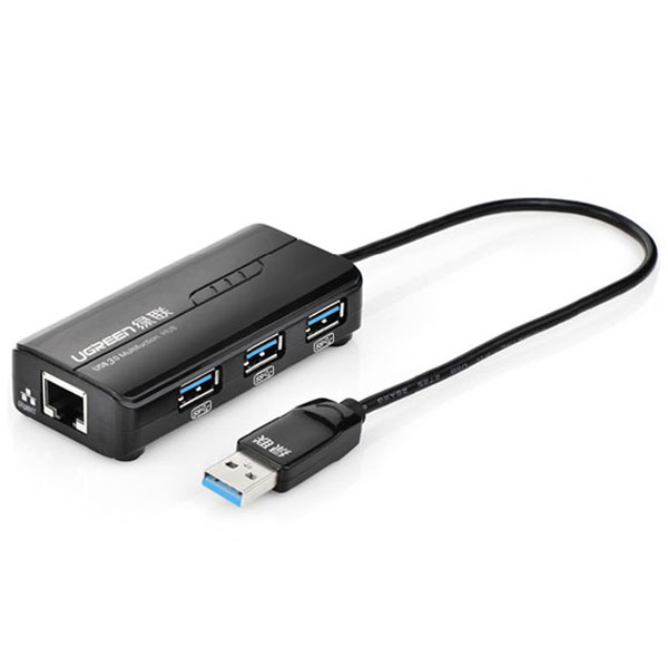 Bộ chia 3 cổng usb 3.0 và 1 cổng ethernet 10/100/1000mbps ugreen 20265