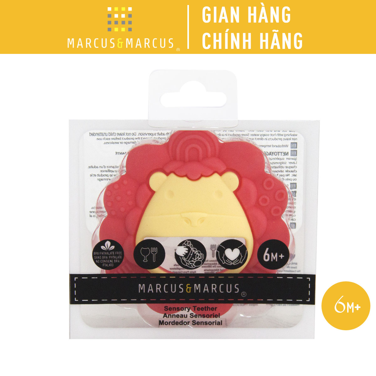 Đồ gặm nướu silicon cho bé sensory marcus & marcus, từ 6 tháng - marcus
