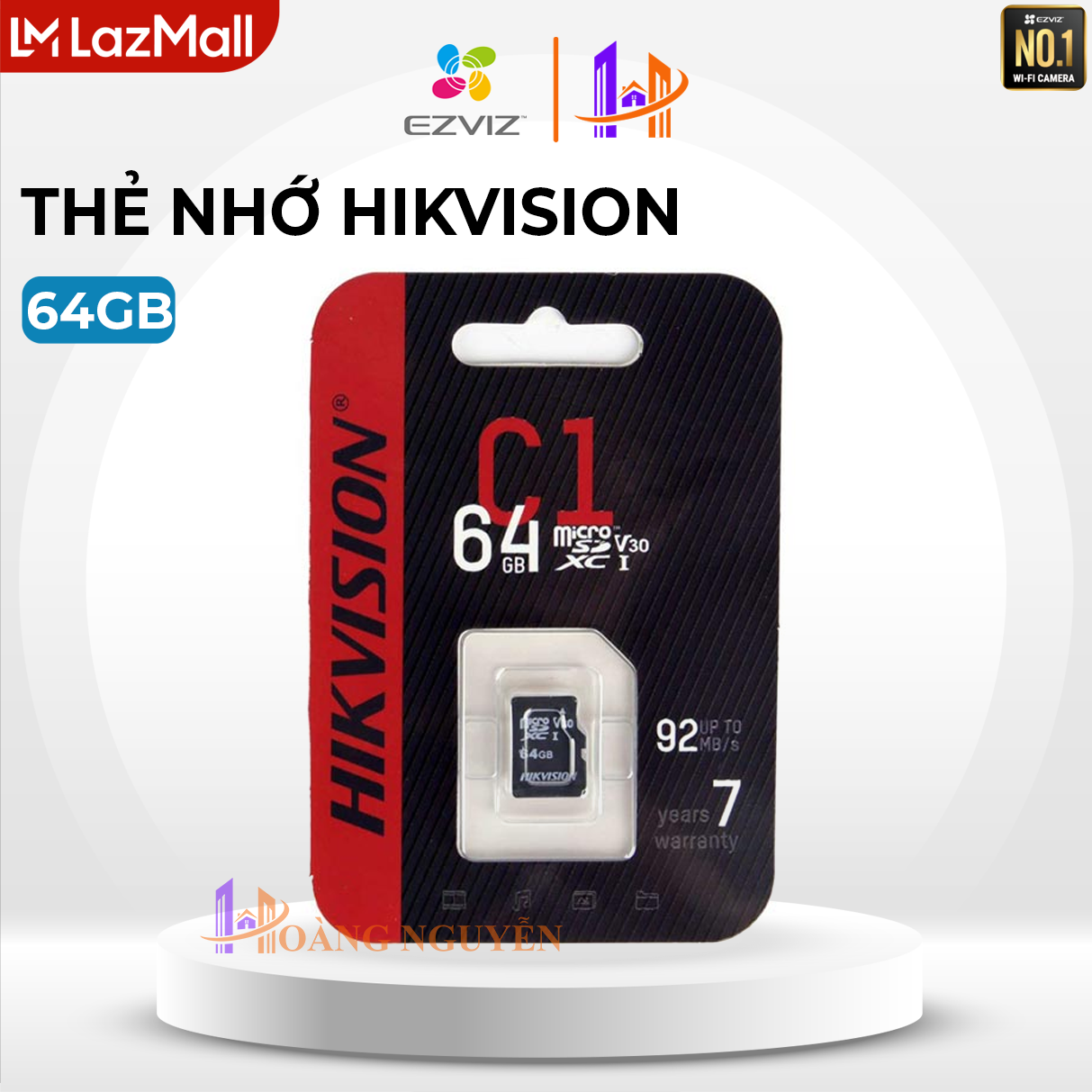 [LAZMALL] Thẻ Nhớ Micro SD HIKVISION 64GB Class 10 - EZVIZ Hàng Chính Hãng