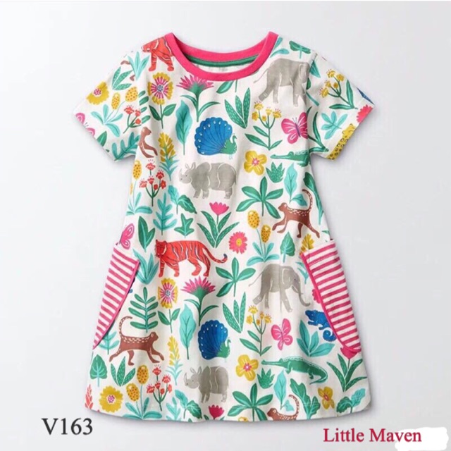 18m - 6t: váy little maven hoa lá + thú rừng