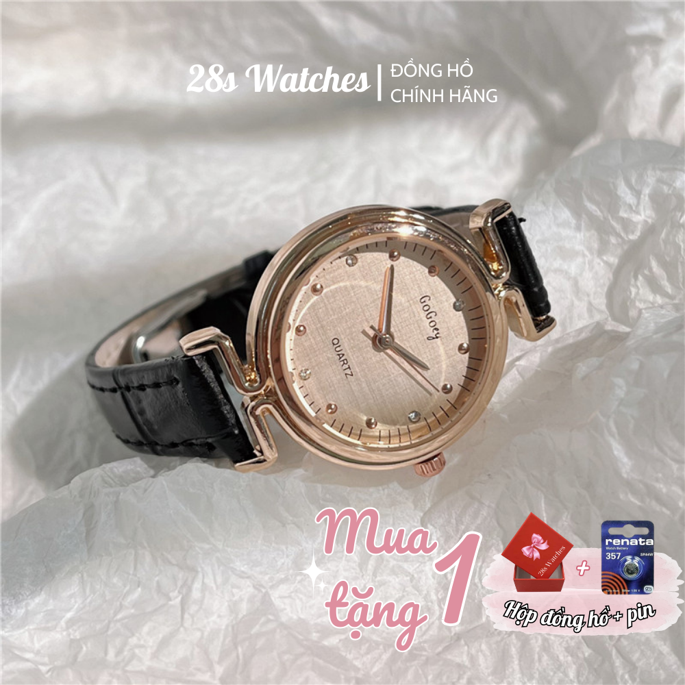 Đồng hồ nữ mặt nhỏ xinh phong cách vintage cổ điển chính hãng GOGOEY trẻ trung M18