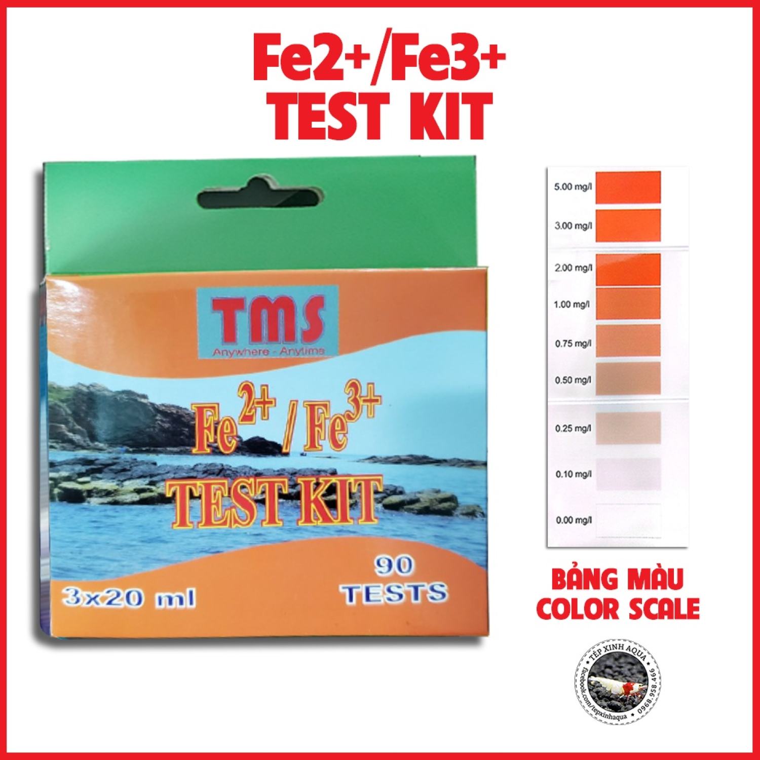Bộ kiểm tra nước - test nước đo fe - kit đo - kit test sắt - test hàm lượng tms