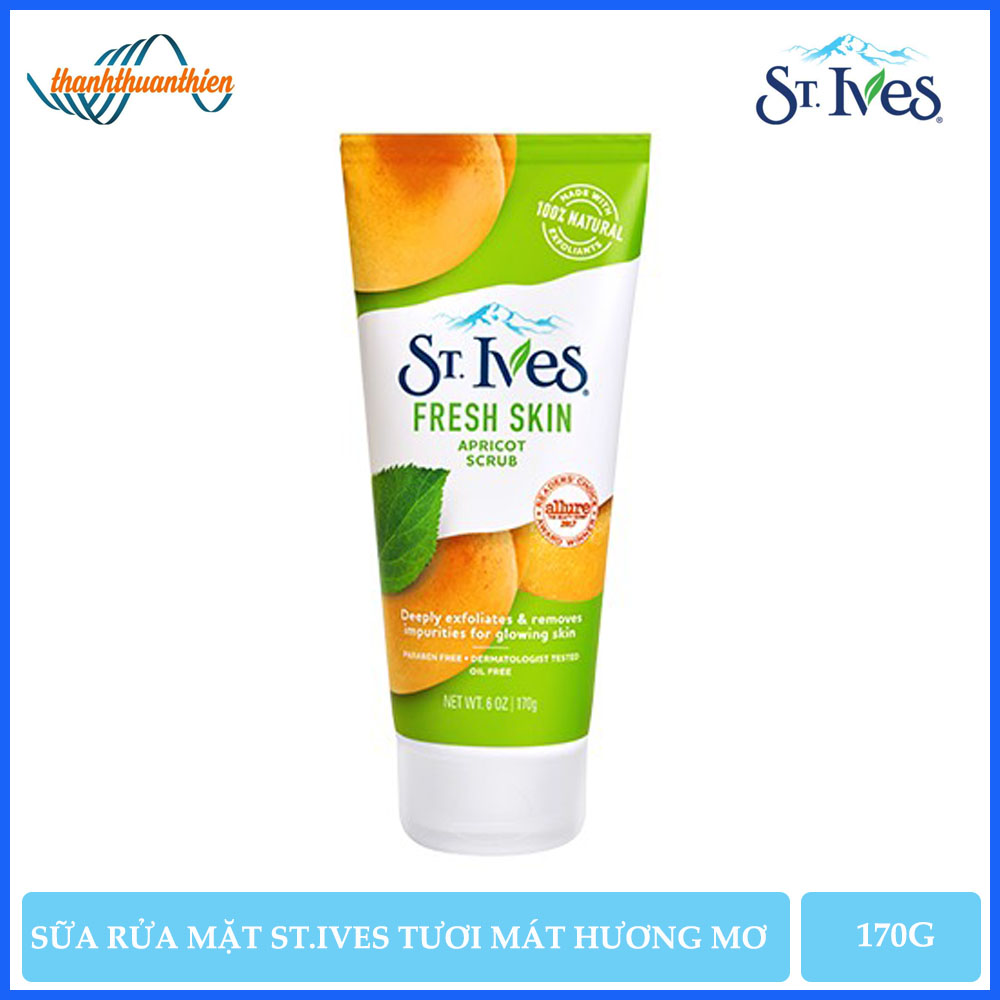 Sữa Rửa Mặt St.Ives Tẩy Tế Bào Chết Hương Trái Mơ Fresh Skin Apricot Scrub (170g)
