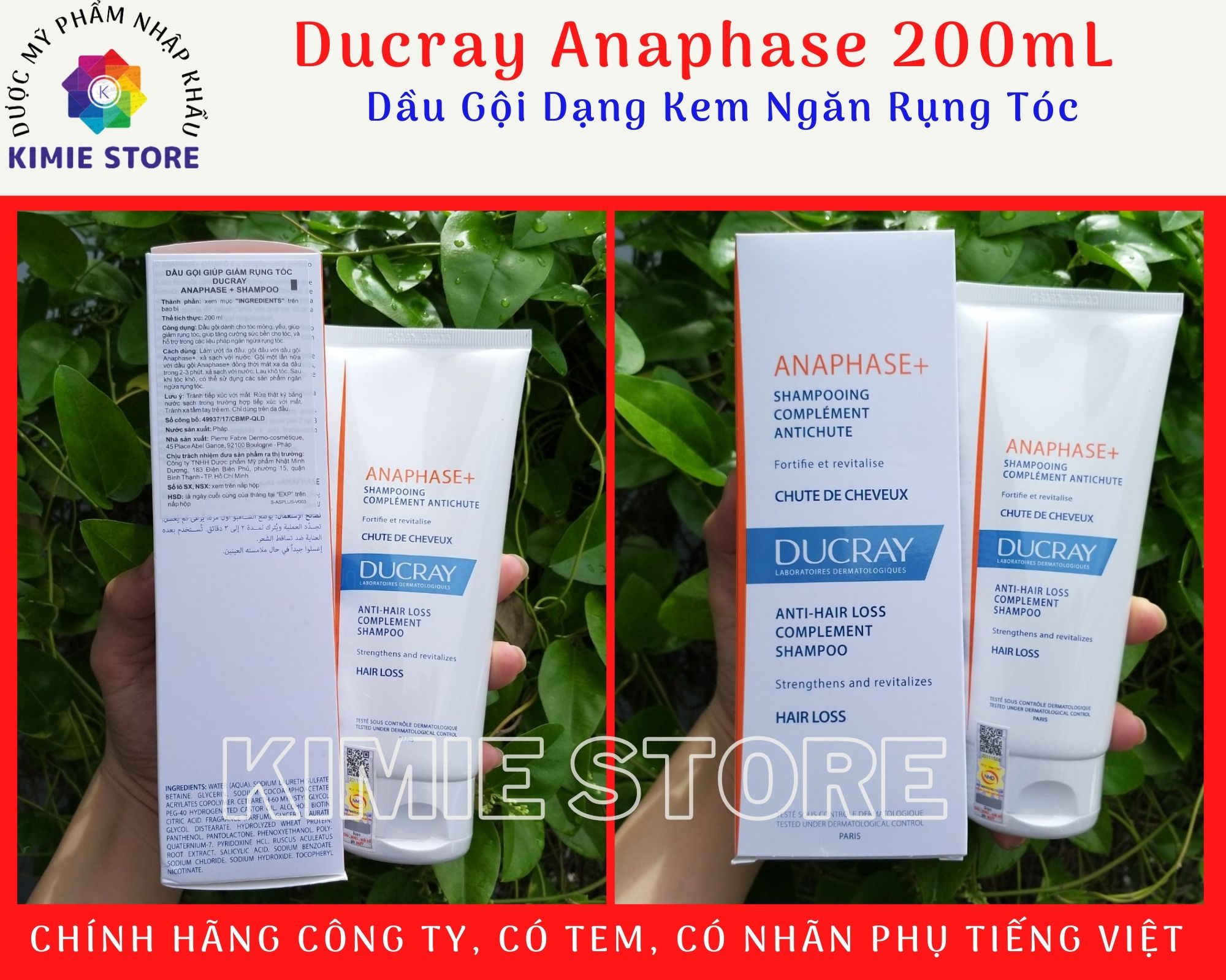Dầu gội ducray anaphase anti hair loss shampoo 200ml - dầu gội dạng kem ngăn rụng tóc