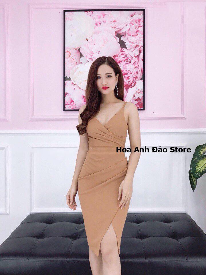 Đầm 2 dây ôm body xẻ tà thời trang pt shop