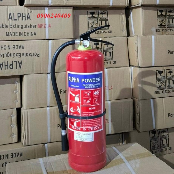 PCCC Bình chữa cháy 4kg , bình cứu hỏa, bình dập lửa bột ABC, bình xịt chữa cháy đa năng