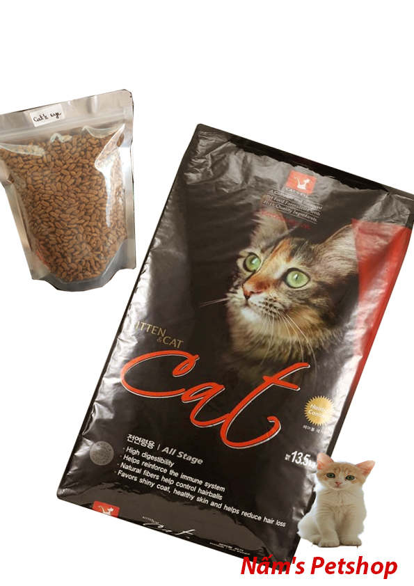 Thức ăn hạt cho mèo mọi lứa tuổi Cat Eye túi zip 1kg,  kiểm soát búi lông