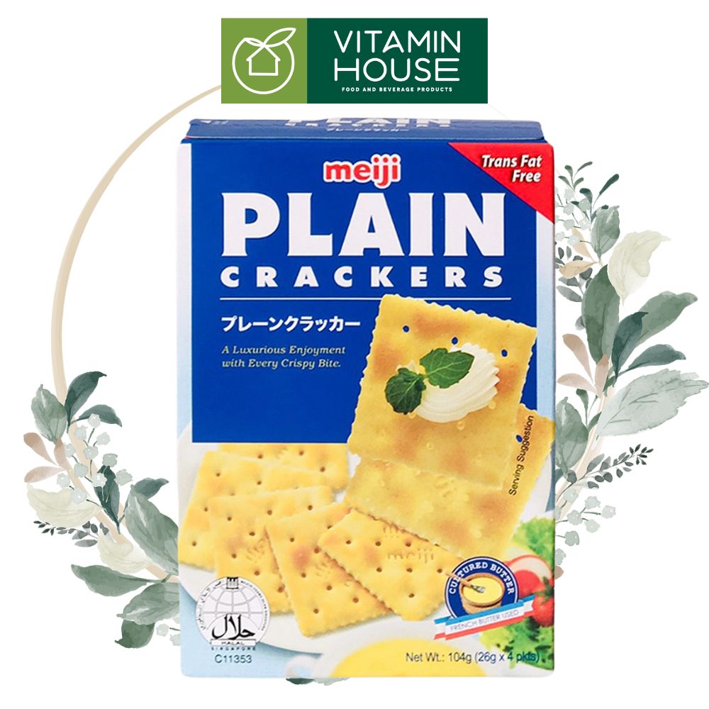 Bánh quy lạt ăn kiêng Plain Crackers Meiji 104g/52g