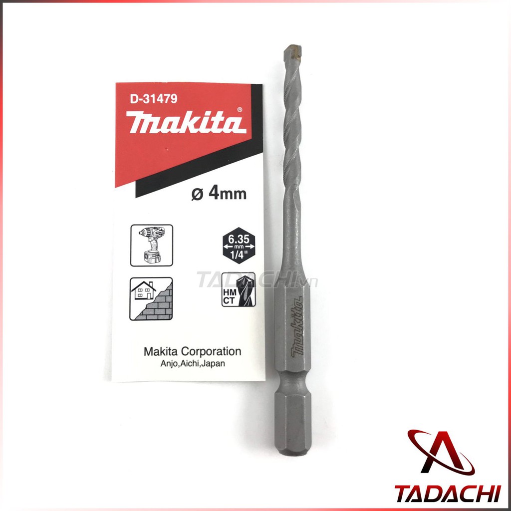 Mũi Khoan Tường 4mm Chân Lục Giác Cho Máy Bắn Vít Makita D-31479