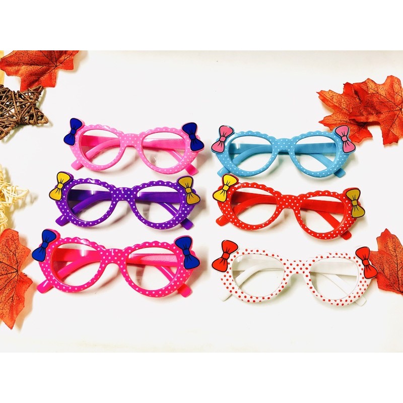 Mắt kính mát tròng kính trong hình bé nơ đáng yêu (hình thật shop chụp)