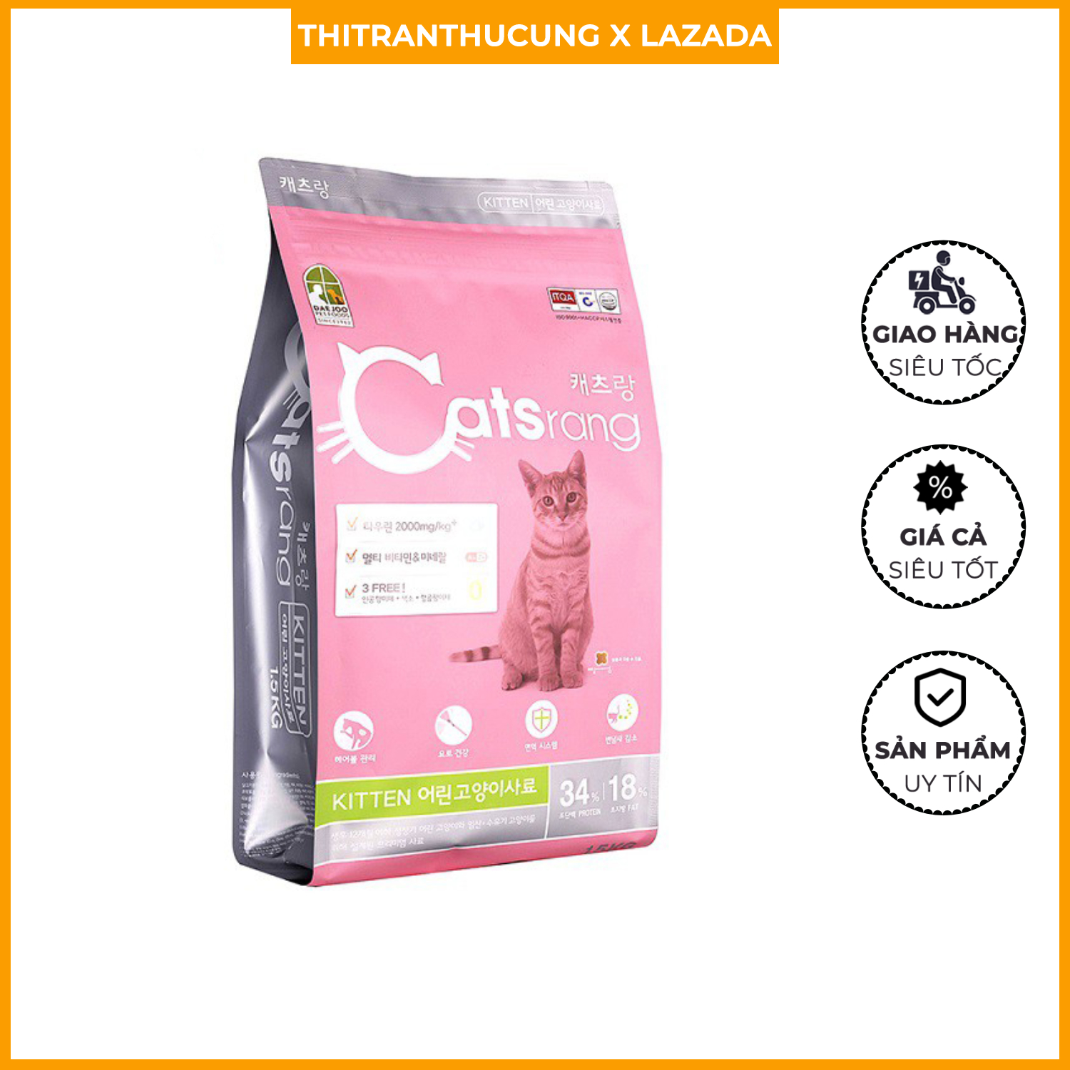 Thức ăn cho mèo con hạt catsrang kitten 400g | hạt catrang cho mèo nhỏ hàn quốc thị trấn thú cưng