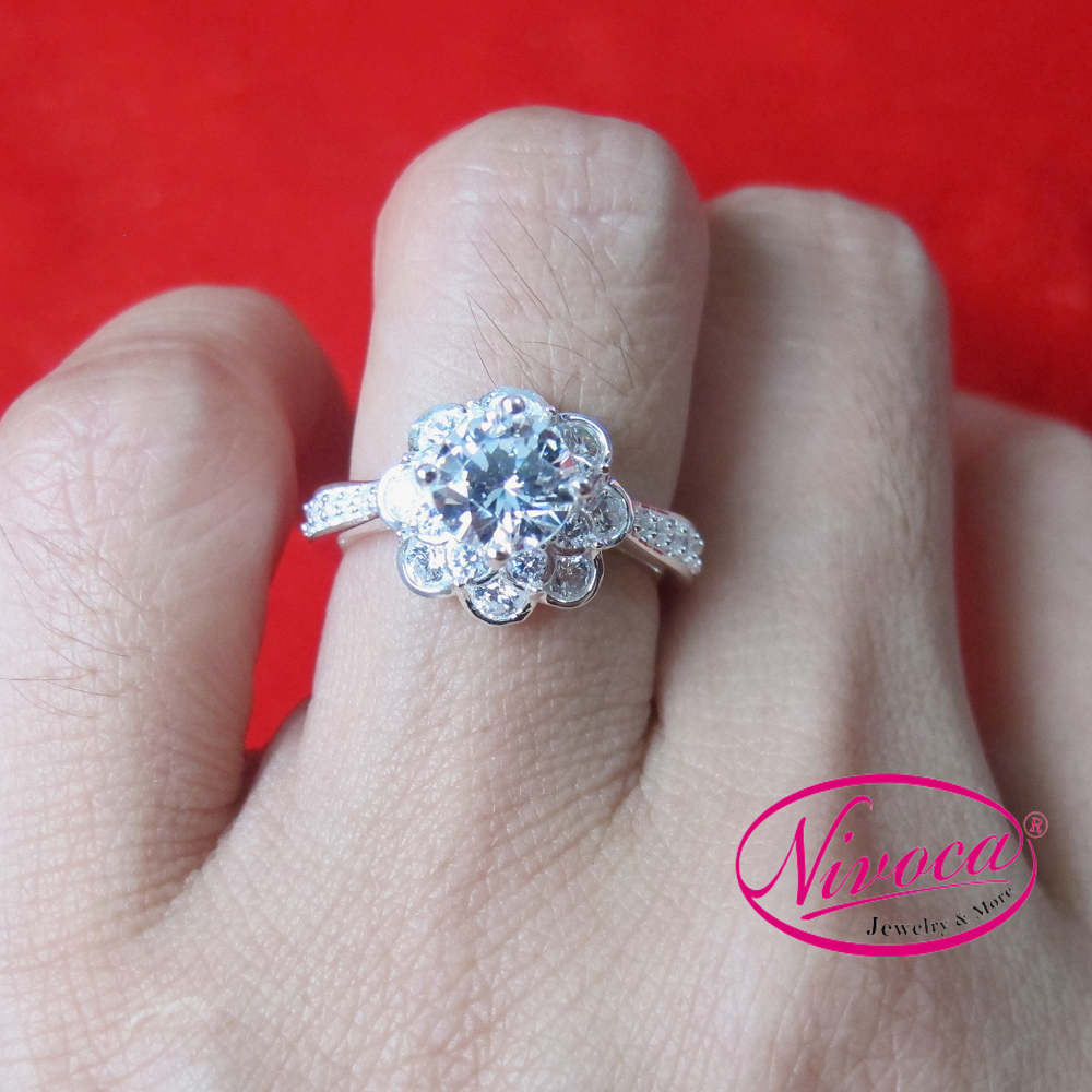 Nhẫn nữ bạc rw0033 nivoca silver trang sức bạc s950 cao cấp. nhẫn bạc nữ thời trang.