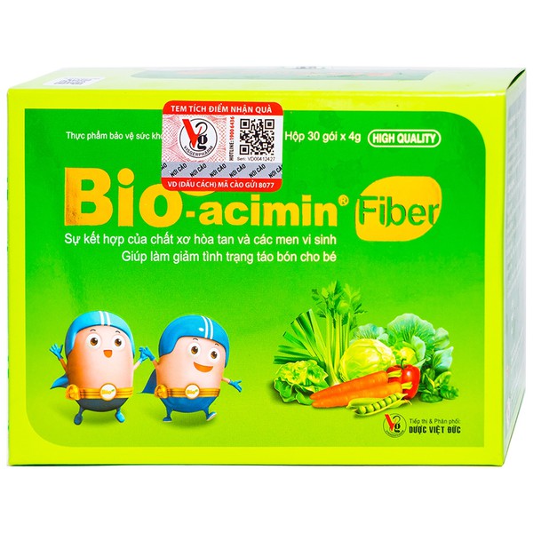 Cốm vi sinh Bio acimin Fiber bổ sung chất xơ tự nhiên cải thiện tình trạng táo bón 10 gói ( Bio Acimin) [CLONE]:5301