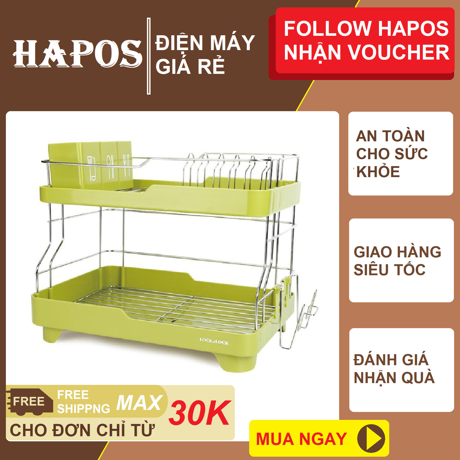 Kệ để chén đĩa 2 tầng lock&lock ldr2001
