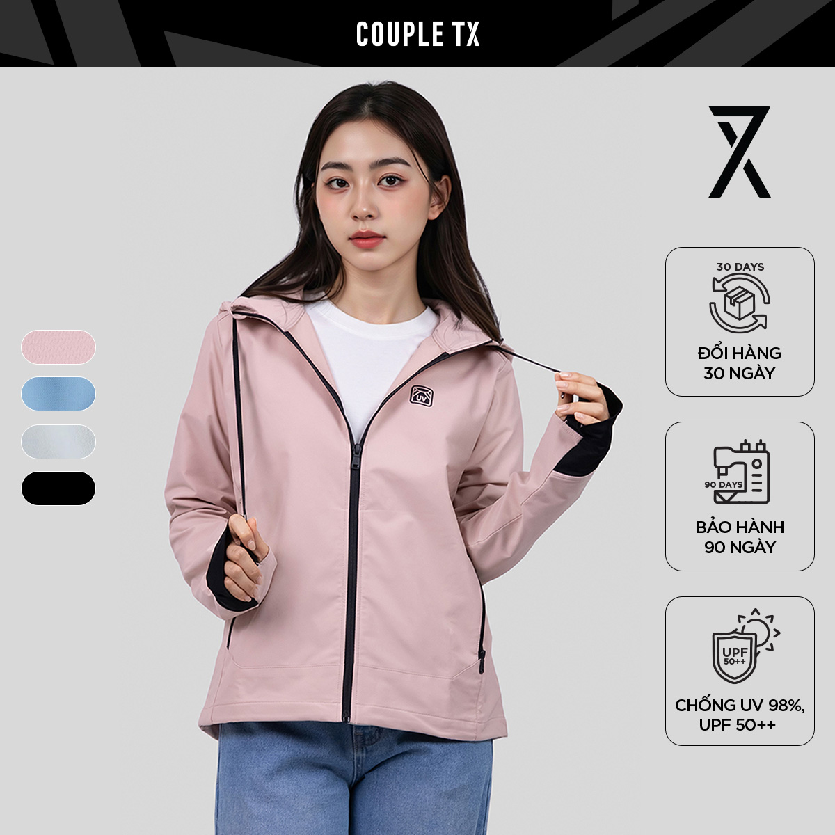  Áo Khoác Dù UV Nữ Chống Nắng Pro Windbreaker WOK 2058 