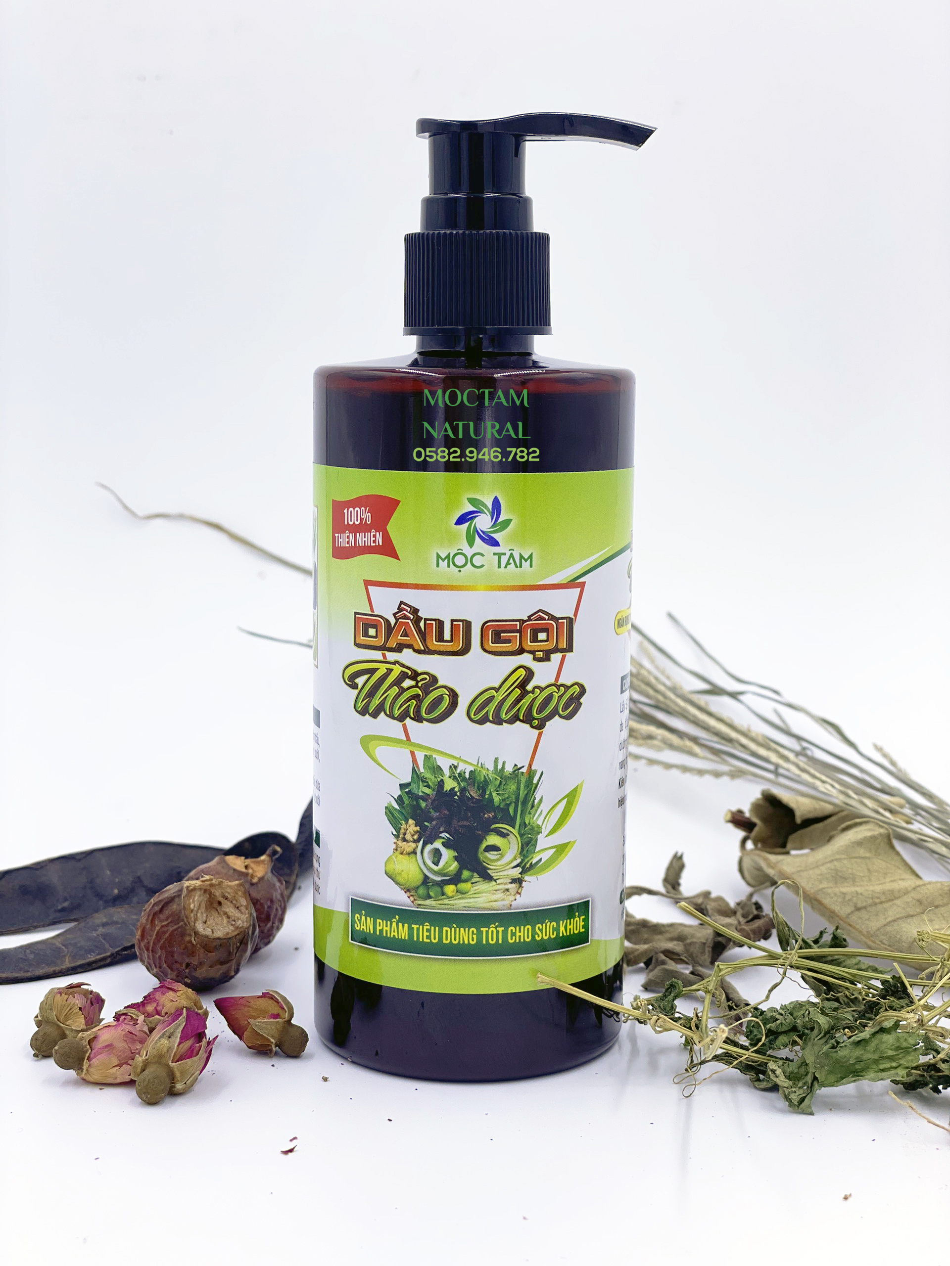 Dầu gội thảo dược Mộc Tâm - Dầu gội dưỡng tóc, phục hồi hư tổn, cho mái tóc dày, mềm mại, suôn mượt