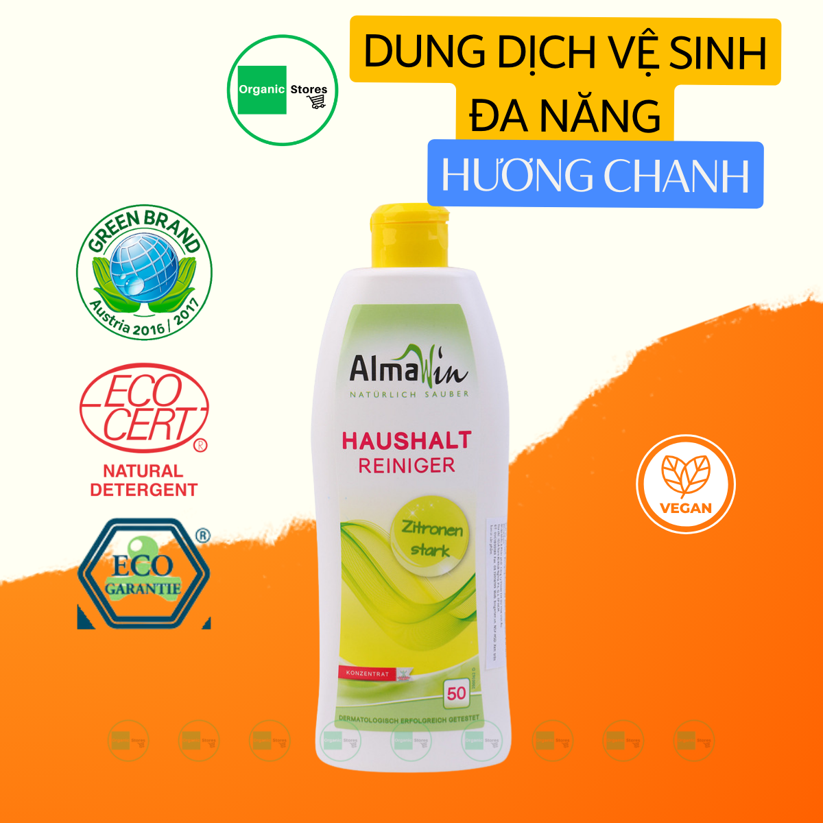 Dung dịch hữu cơ hương chanh vệ sinh đa năng 500ml - Almawin