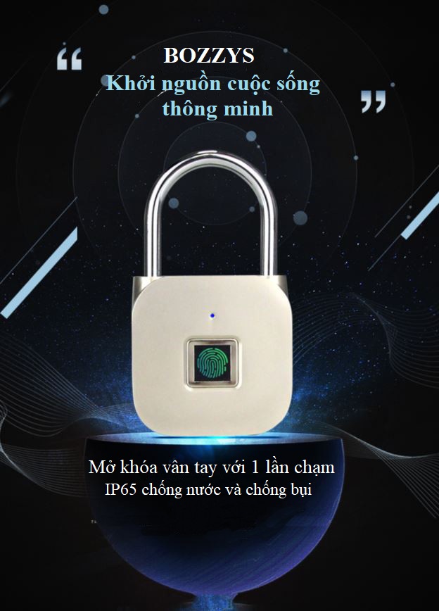 [FREESHIP] Ổ khóa vân tay BOZZYS, ổ khóa thông minh ngoài trời không thấm nước, khóa điện tử nhỏ, o khoa van tay, ổ khóa cửa vân tay, ổ khóa vân tây chống nước, ổ khóa thông minh vân tay, ổ khóa cửa bang mật mã, ổ khóa từ cho cửa