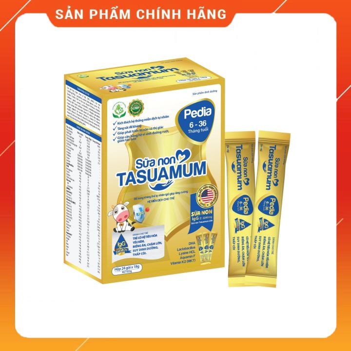 SỮA NON TASUAMUM PEDIA dành cho trẻ từ 6-36 tháng tuổi: trẻ có hệ tiêu hoá yếu kém, trẻ biếng ăn, chậm lớn, suy dinh dưỡng, thấp còi