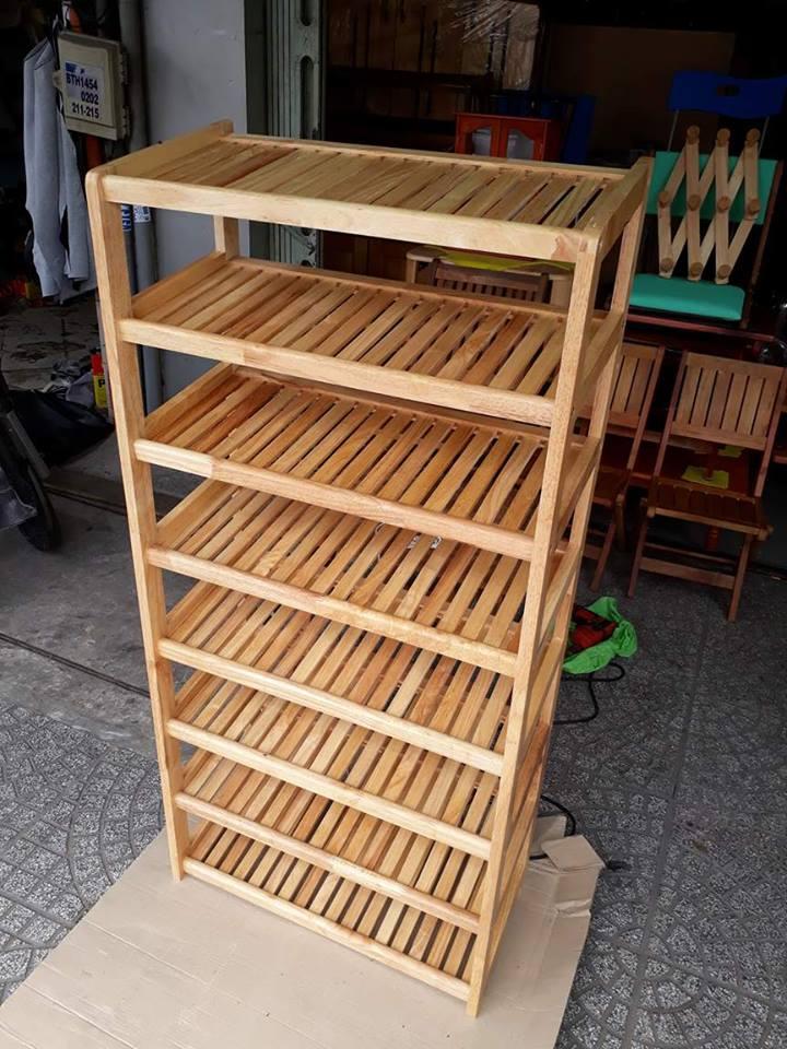 Kệ dép 8 tầng 50cm màu tự nhiên
