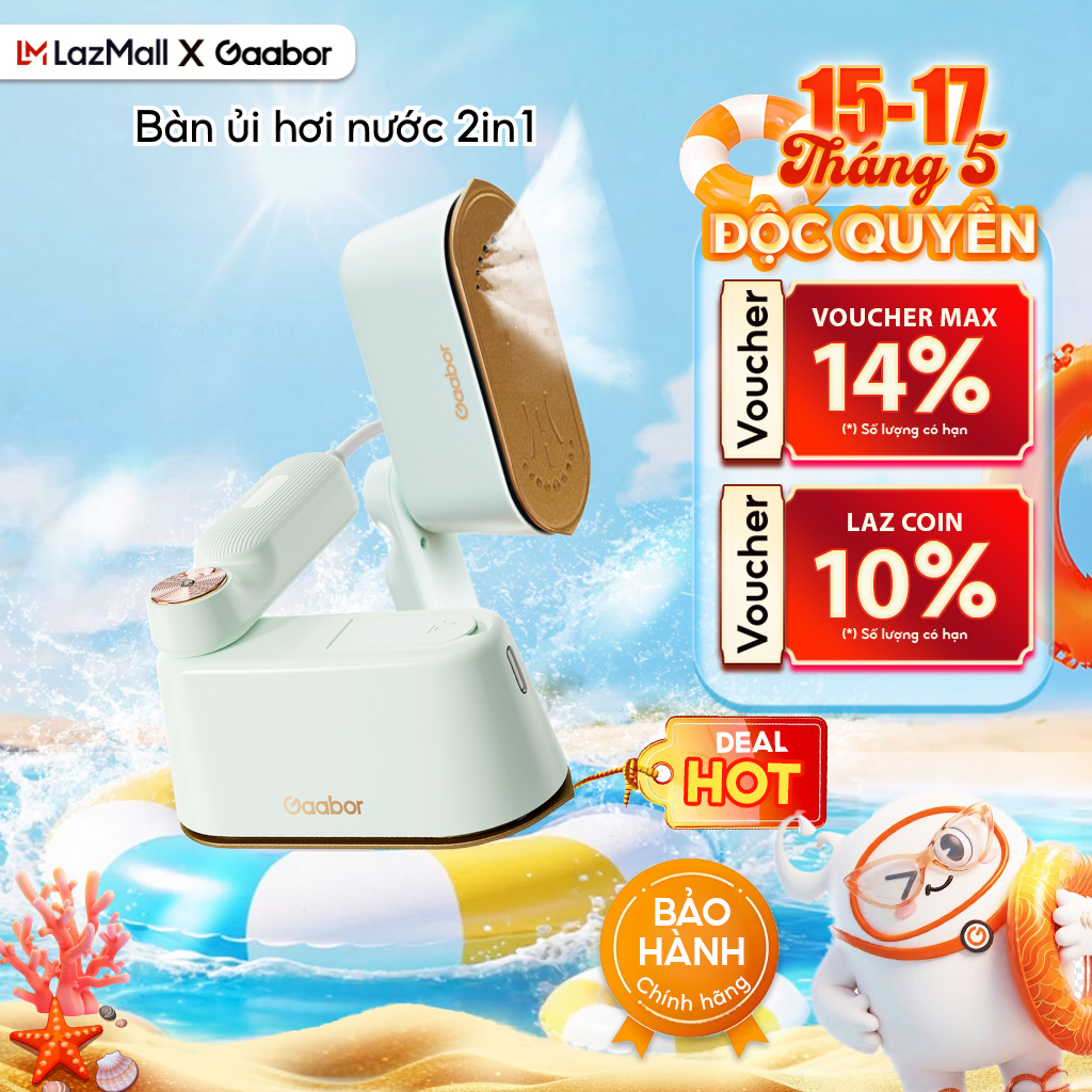 Bàn ủi cầm tay Gaabor HM-M01A ủi khô hơi nước ủi đứng bàn là tiện lợi gấp gọn du lịch công tác  - Bảo hành 12 tháng 1 đổi 1