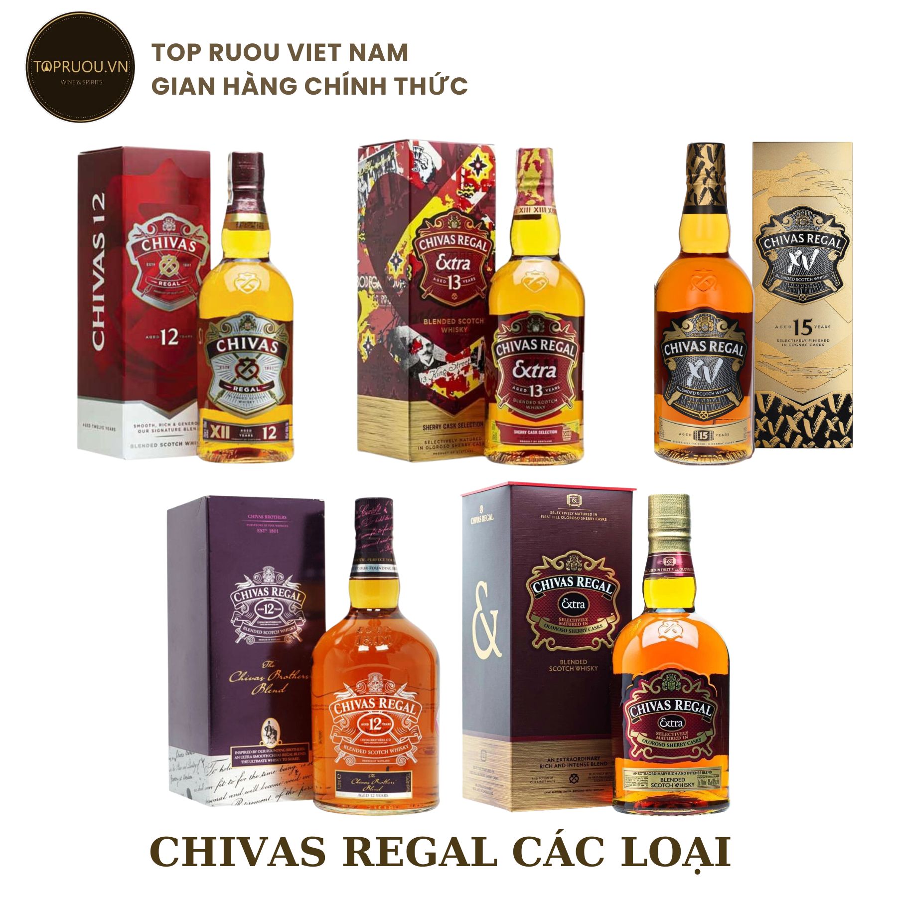 [TopRuouVietNam] Rượu Whisky Chivas Regal 12 - Chivas 13 - Chivas Extra 700ml - 1000ml [Hàng Thật]