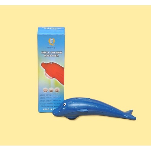 Máy Massage Cầm Tay 3 Đầu Cá Heo Mini(loại nhỏ) rung mạnh Dùng Pin màu ngẫu nhiên - máy masage con cá heo kèm theo 3 đầu massage