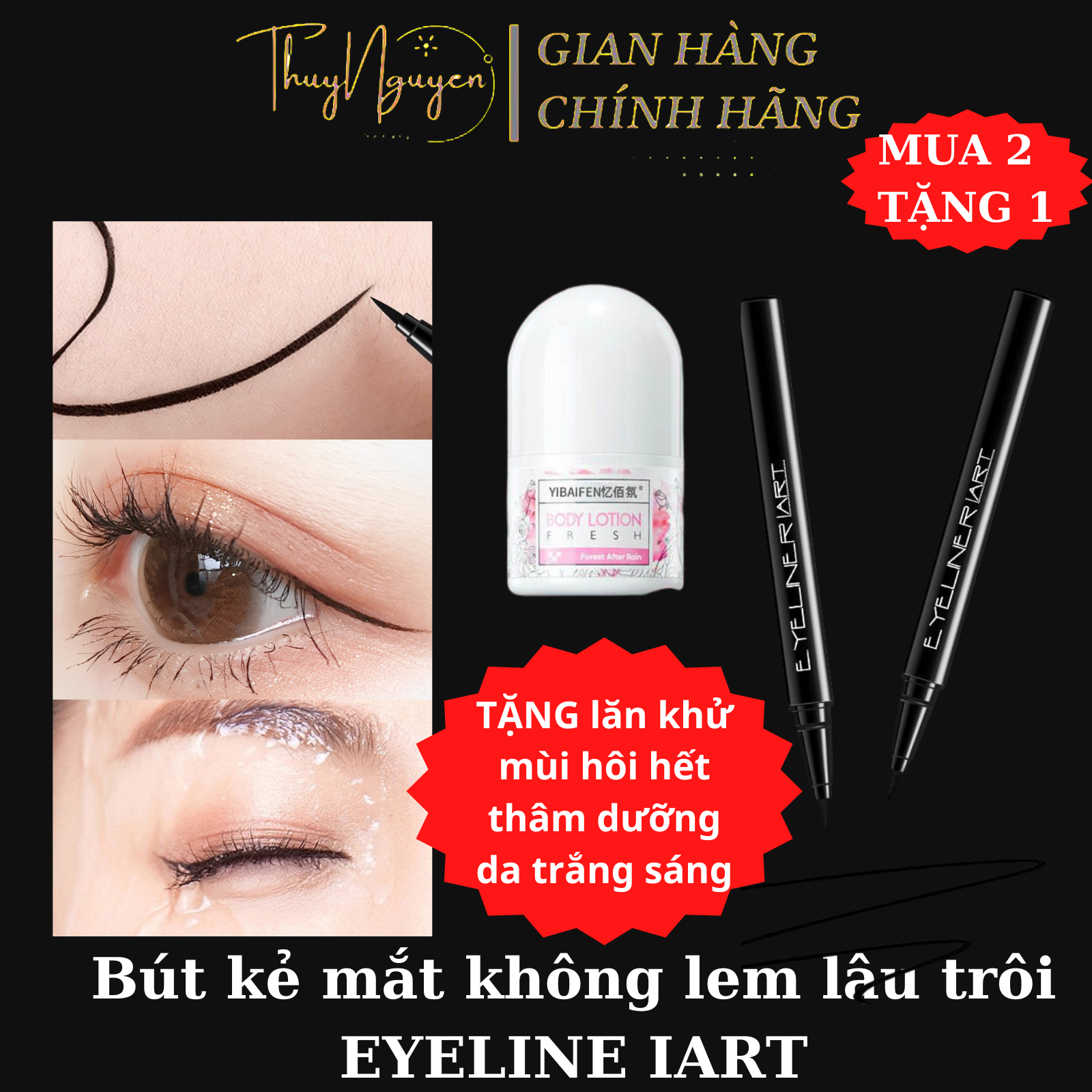 BÚT KẺ MẮT EYELINERIART Dạng Lỏng Nhanh Khô Chống Nước Lâu Trôi Và Không