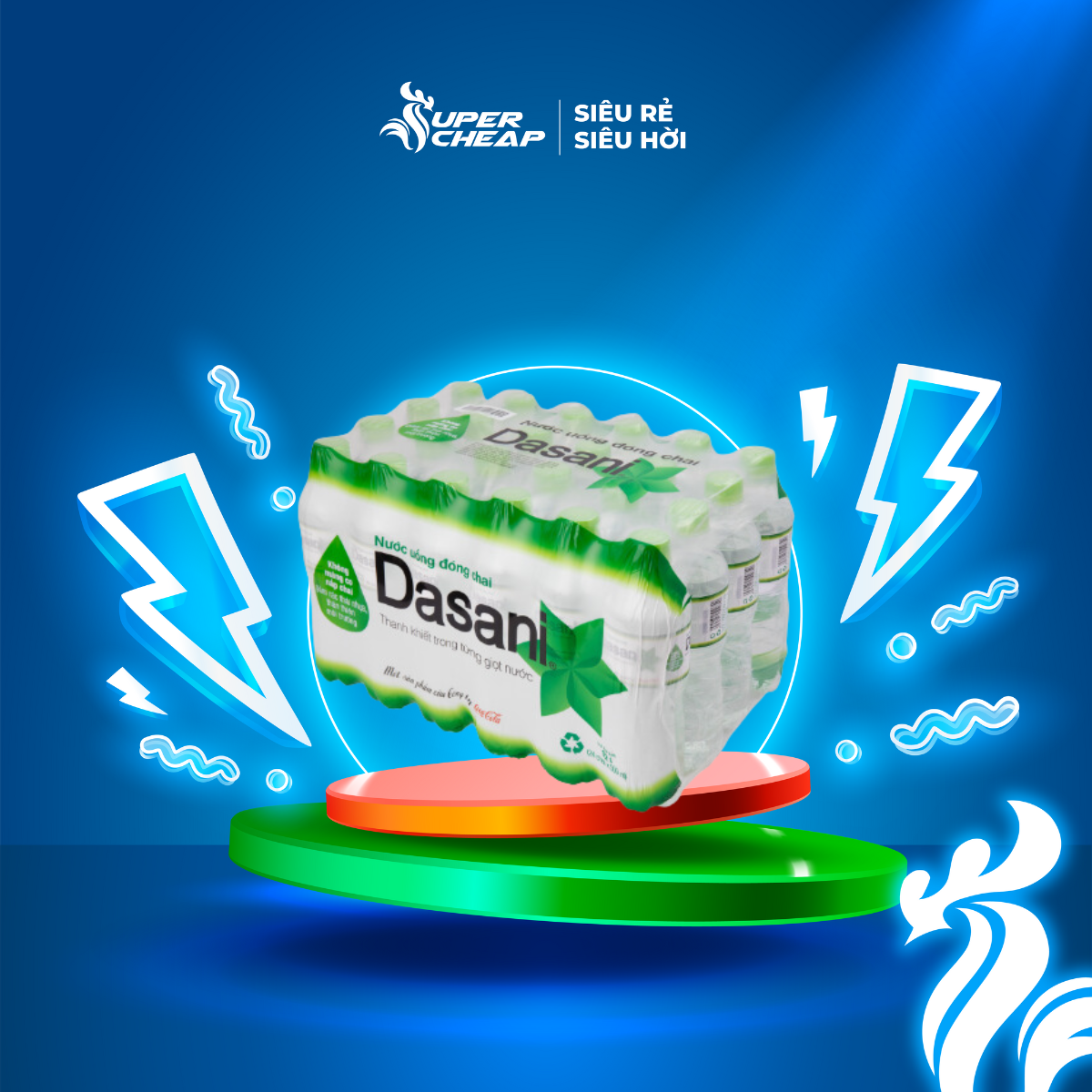 Lốc 24 chai nước suối dasani 510ml/chai sale 06.06 supercheap chính hãng