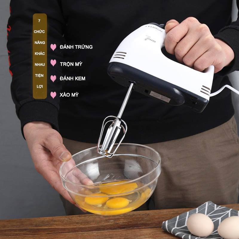 Máy đánh trứng cầm tay 7 tốc độ công suất 180w