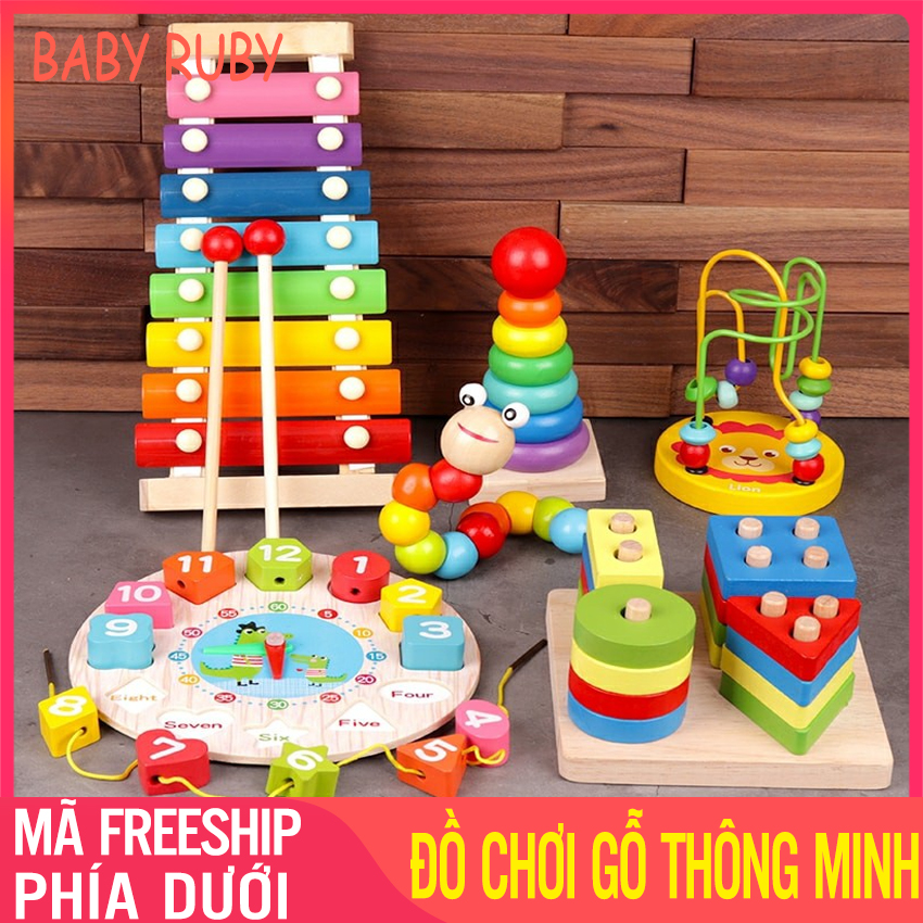 Đồ Chơi Gỗ Thông Minh, Đồ Chơi Gỗ Cho Bé Từ 2 Đến 4 Tuổi, Đồ Chơi Mầm Non Giúp Bé Rèn Luyện Tư Duy Logic Giáo Cụ với chất liệu gỗ tự nhiên không độc hại, đồ chơi gỗ trẻ em, đồ chơi gỗ montessori - Baby Ruby