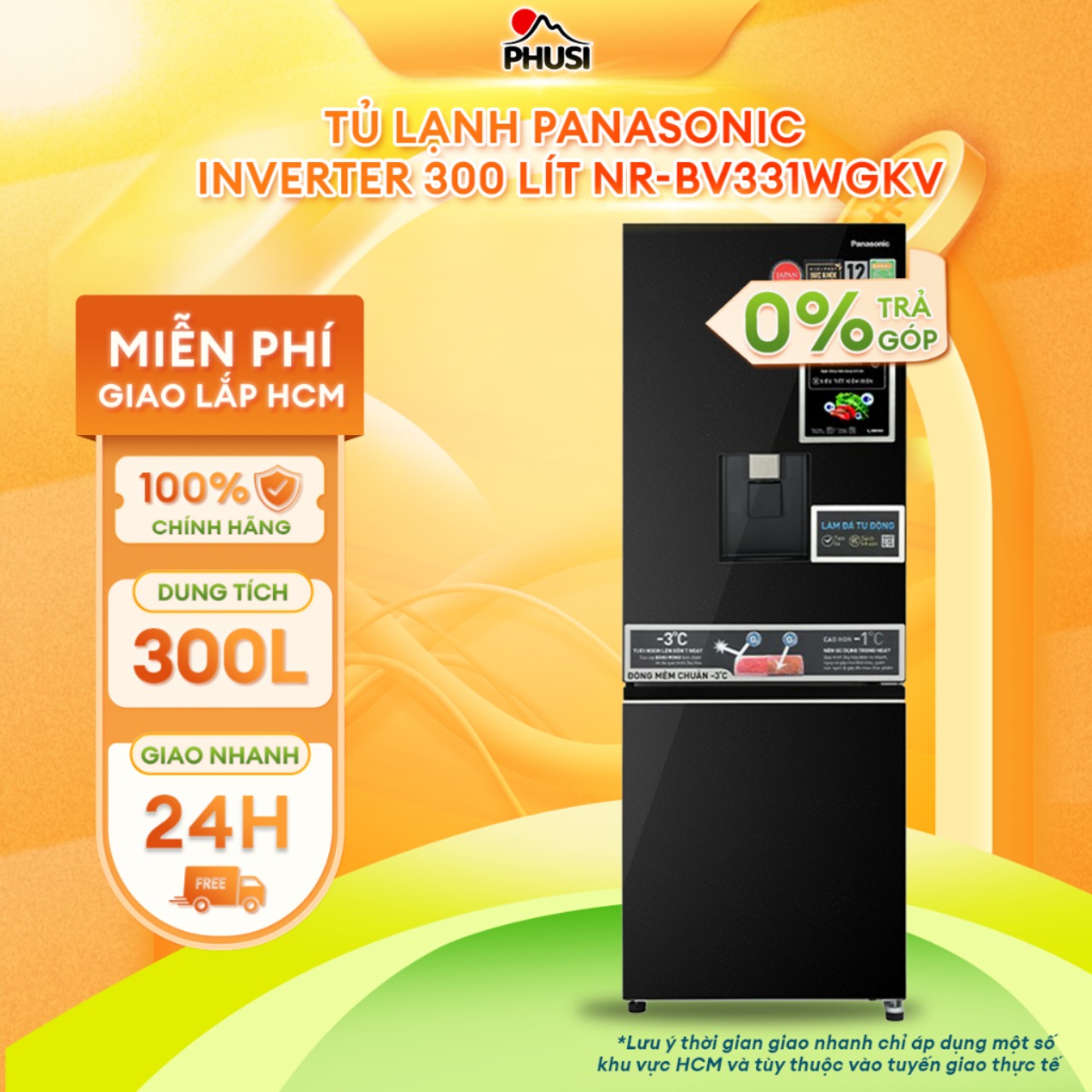 ✅Tủ lạnh Panasonic NR-BV331WGKV 300 lít Inverter Ngăn cấp đông mềm Prime Fresh+, Khay làm đá tự động