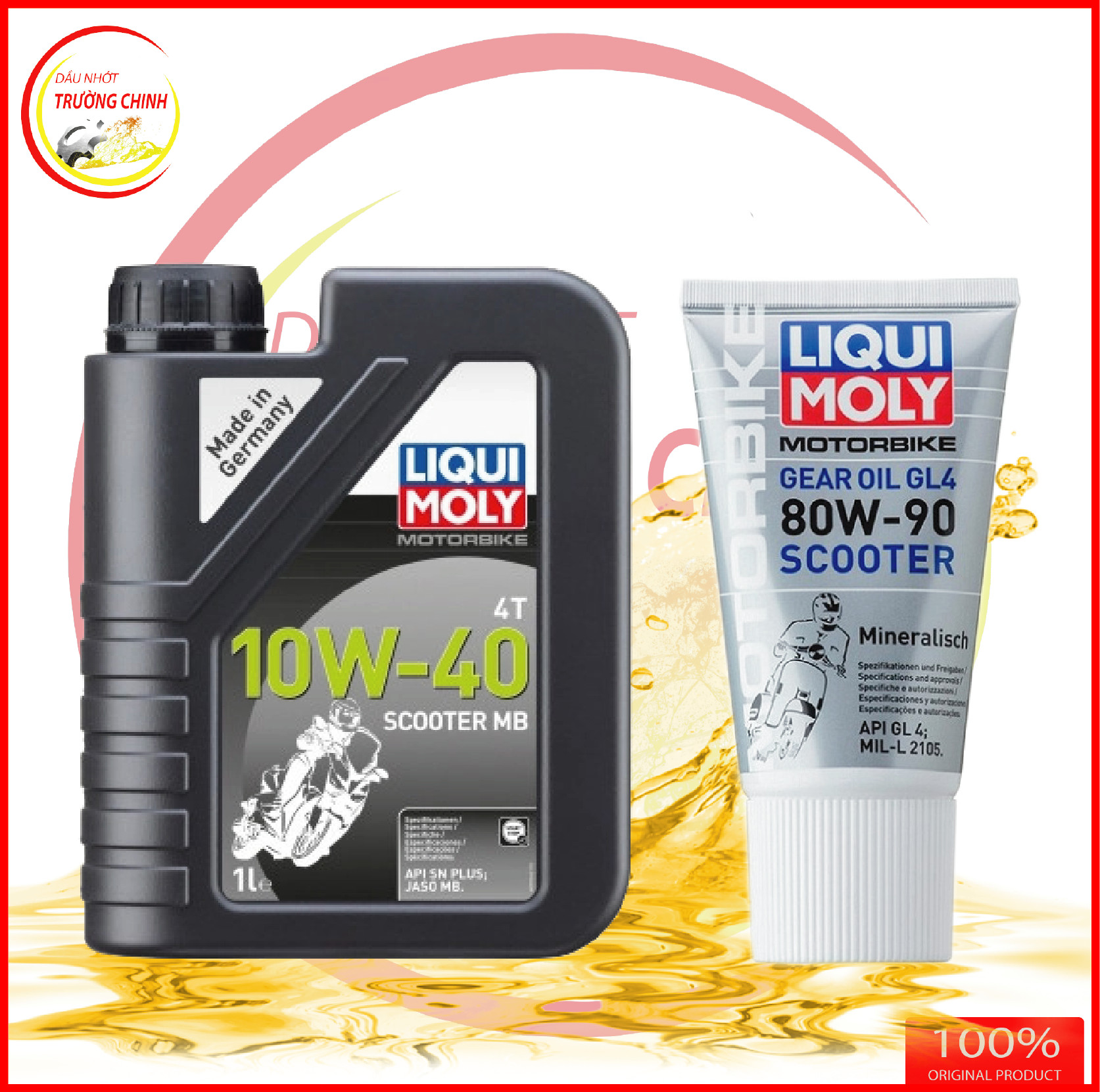 Compo nhớt liqui moly scooter 10w40 mb + nhớt hộp số liqui